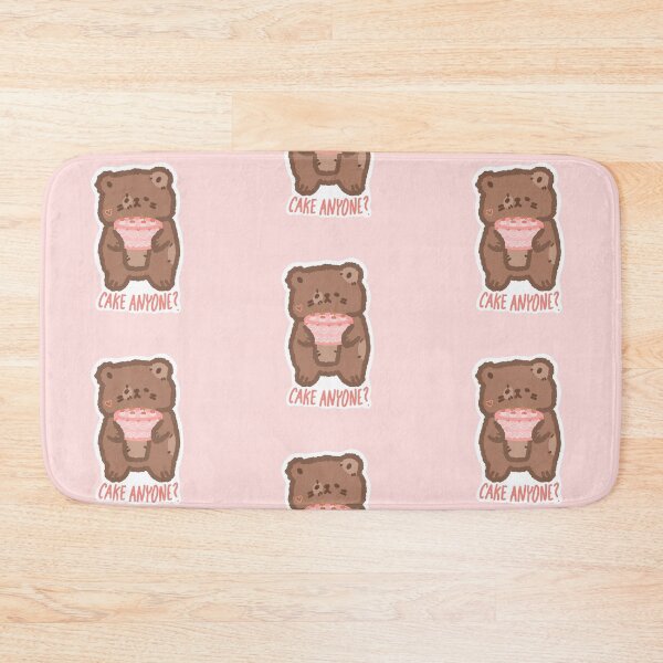 Item preview, Kawaii teddy bear with cake, Cake anyone, anyone want cake, let them eat cake, bear with cake, bear cake, brown bear, bear with stiches, pink teddy bear, teddy bear picnic, kawaii cake designed and sold by TeddyBearPicnic.