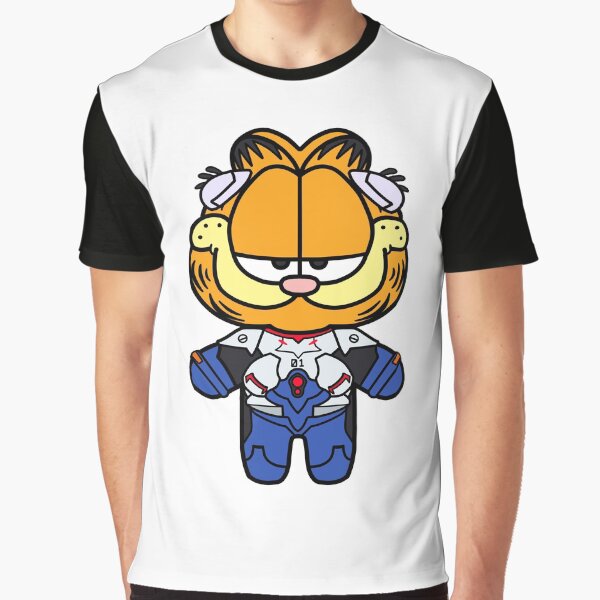 Garfield Shinji Neon Genesis Evangelion Nui plush style Graphic T-Shirt