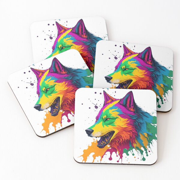 Item preview, Colorful Splash Wolf Face designed and sold by artist-mac.