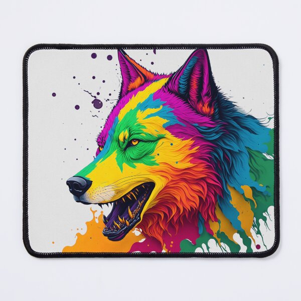 Item preview, Colorful Splash Wolf Face designed and sold by artist-mac.
