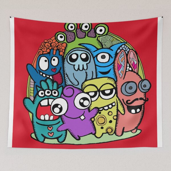 Item preview, Happy monsters designed and sold by Cristina Cassia.