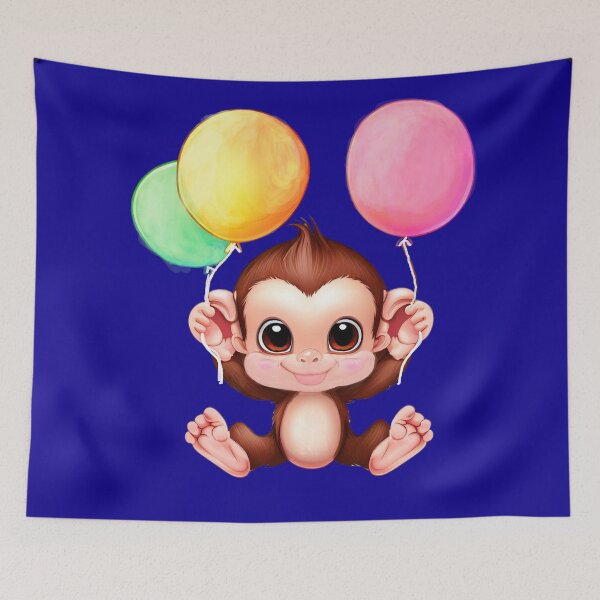 Item preview, BABY MONKEY WITH BALLOONS designed and sold by THE AMERICAN TEEVANGELIST.