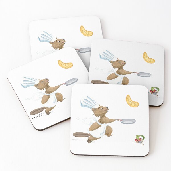 Item preview, beaver making pancakes designed and sold by Iris Créa.