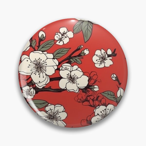 Item preview, Red and White Japanese Cherry Blossoms Sakura Pattern designed and sold by StudioTokyo.
