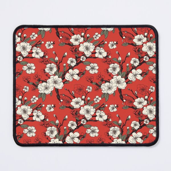 Item preview, Red and White Japanese Cherry Blossoms Sakura Pattern designed and sold by StudioTokyo.