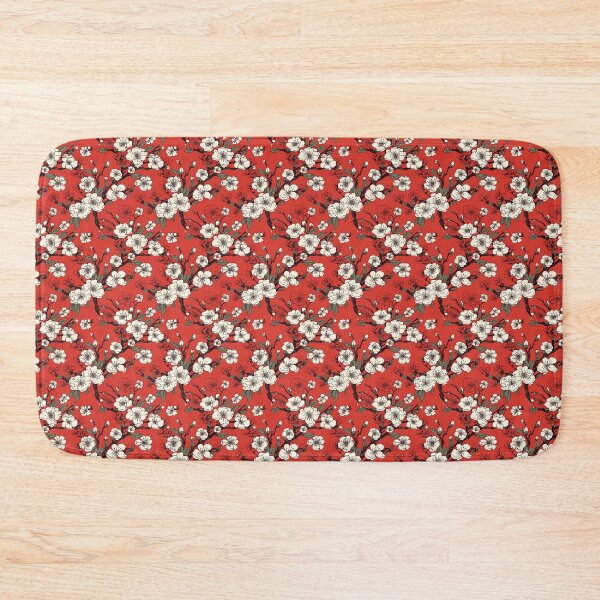 Item preview, Red and White Japanese Cherry Blossoms Sakura Pattern designed and sold by StudioTokyo.