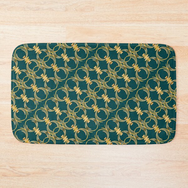 Item preview, Golden bows on dark green designed and sold by mixMixtli.