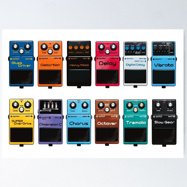Item preview, BOSS Pedals DS-1, SD-1, BD-2, HM-2, DM-2, DD-3, Dimension C, Slow Gear designed and sold by SketchyPedals.