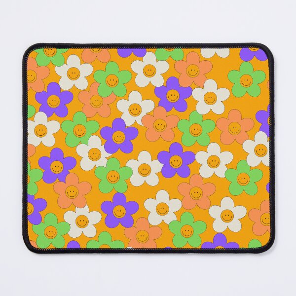 Item preview, Orange Smiley Flowers designed and sold by crookkeddesigns.