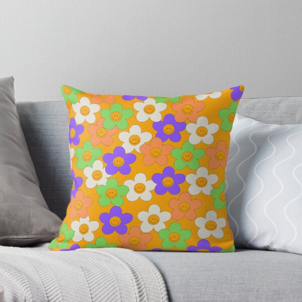 Item preview, Orange Smiley Flowers designed and sold by crookkeddesigns.