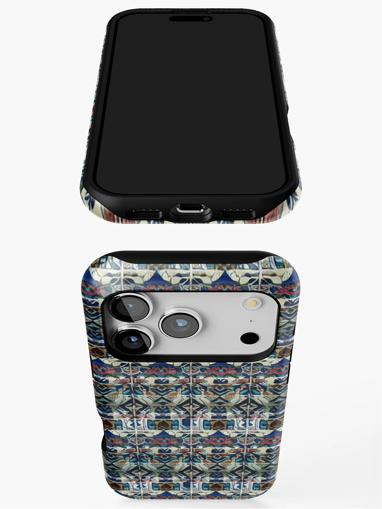 Thumbnail 3 of 4, iPhone Case, Retro Tile Pattern Colorful designed and sold by RetroTile.