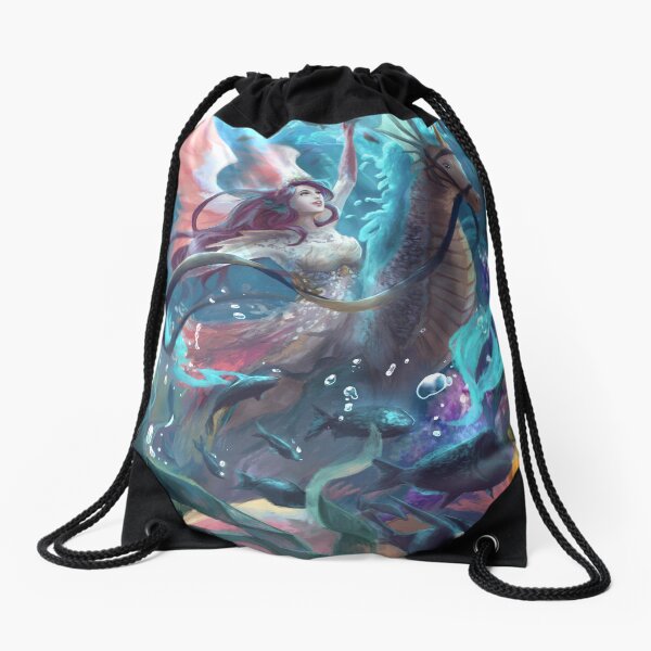 Ocean Angel Drawstring Bag