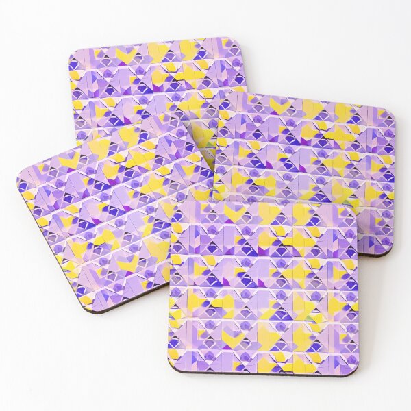 Aperçu de l'œuvre Retro Tile Pattern Purple Shades with Yellow créée et vendue par RetroTile.