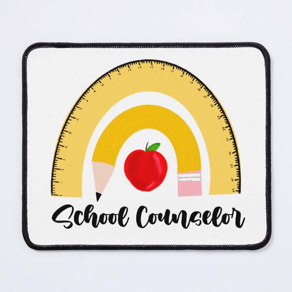 Item preview, School Counselor With a Curved Yellow School Pencil and Ruler and Red Apple designed and sold by SMillustrations.