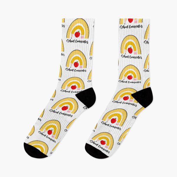 Item preview, School Counselor With a Curved Yellow School Pencil and Ruler and Red Apple designed and sold by SMillustrations.