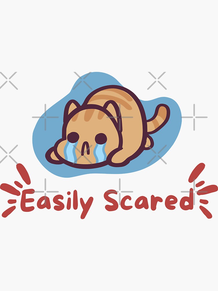 Scaredy Cat Sticker for Sale by Kaija