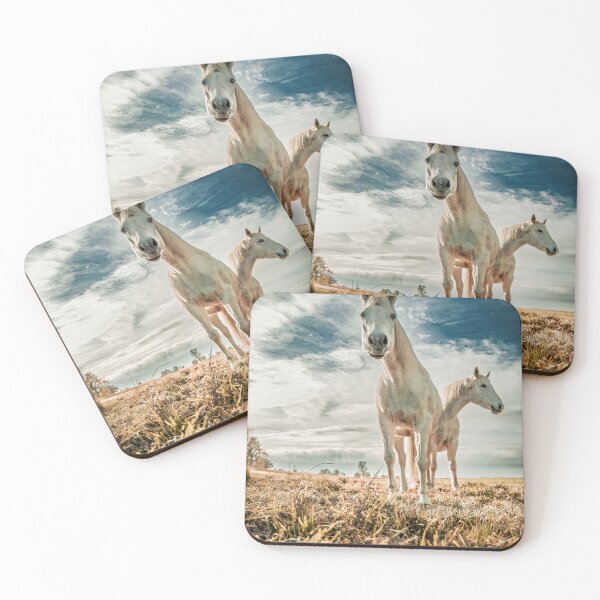 Item preview, two curious horses designed and sold by DiffractiveArt.