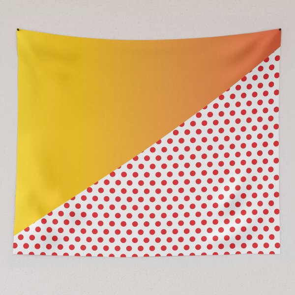 Aperçu de l'œuvre Triangle et pois | Motifs mixtes | Dégradé orange et rouge créée et vendue par rsty11.
