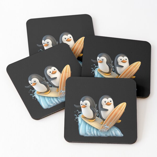 Item preview, Funny penguins on a surfboard designed and sold by MagicWardrobe.