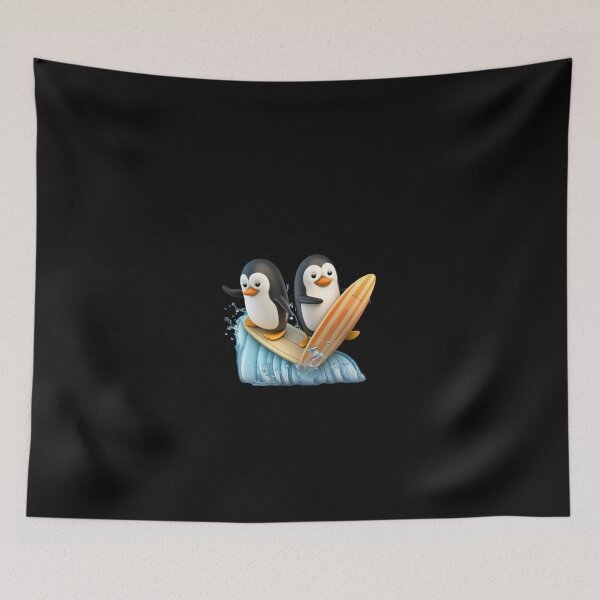 Item preview, Funny penguins on a surfboard designed and sold by MagicWardrobe.