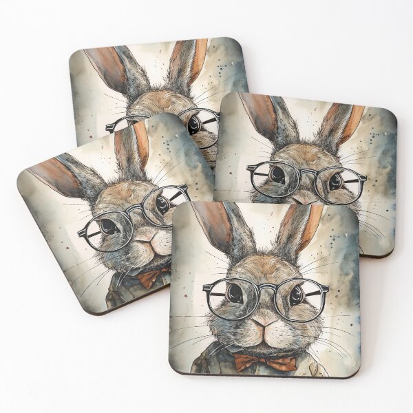 Item preview, Rabbit With Glasses designed and sold by prettykaler.