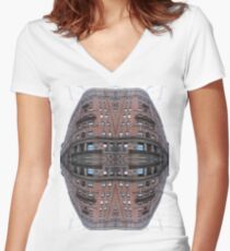  Architectural fantasies on the theme of Manhattan Women's Fitted V-Neck T-Shirt