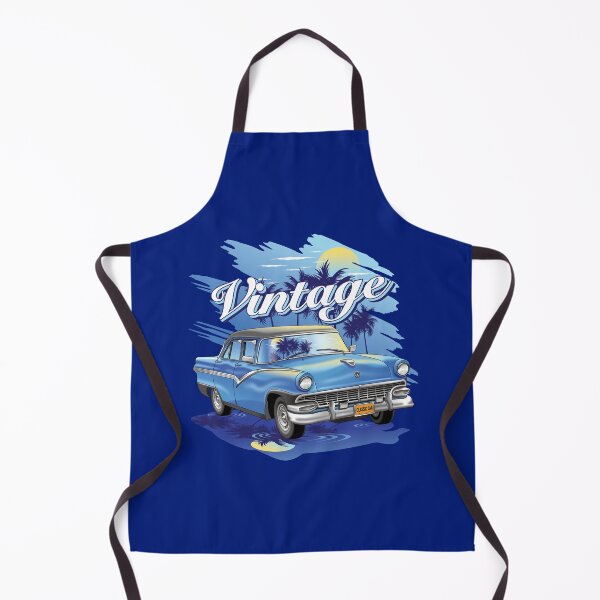 Item preview, Blue classic car and palm beach under the full moon night vintage style designed and sold by SetthaSK.