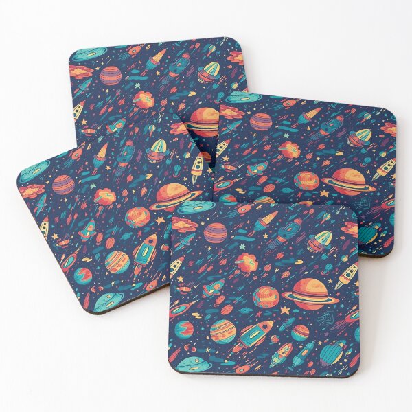 Item preview, Cosmic adventure pattern design.( Black background ) designed and sold by SMALL BEAR ART.