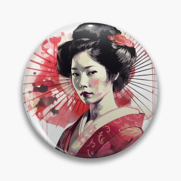 Item preview, Japanese Geisha Wearing Kimono Artwork on White Background  designed and sold by StudioTokyo.