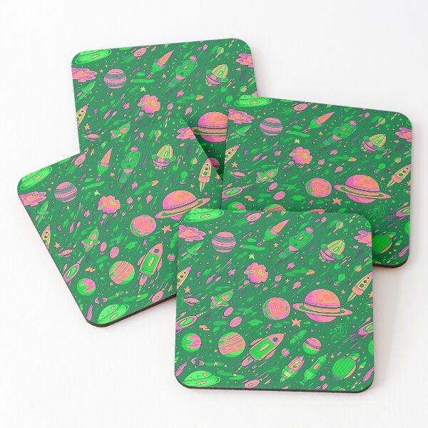 Item preview, Cosmic adventure pattern design.(Green color ) designed and sold by SMALL BEAR ART.