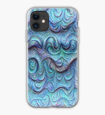 Frozen sea liquid lines and waves #DeepDream iPhone Case