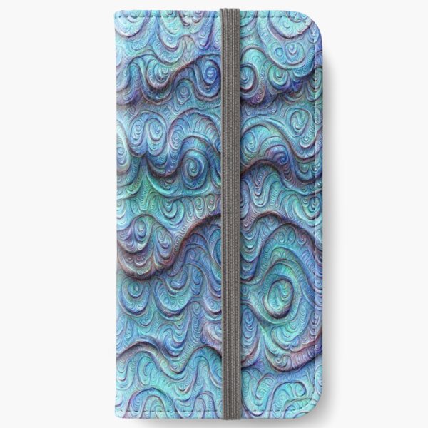 Frozen sea liquid lines and waves #DeepDream iPhone Wallet