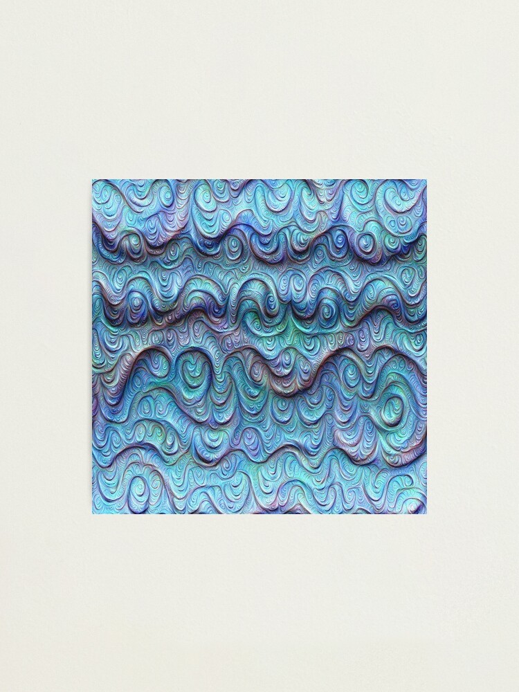 Alternate view of Frozen sea liquid lines and waves #DeepDream Photographic Print
