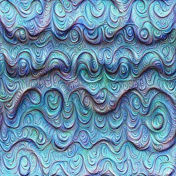 Artwork thumbnail, Frozen sea liquid lines and waves #DeepDream by blackhalt