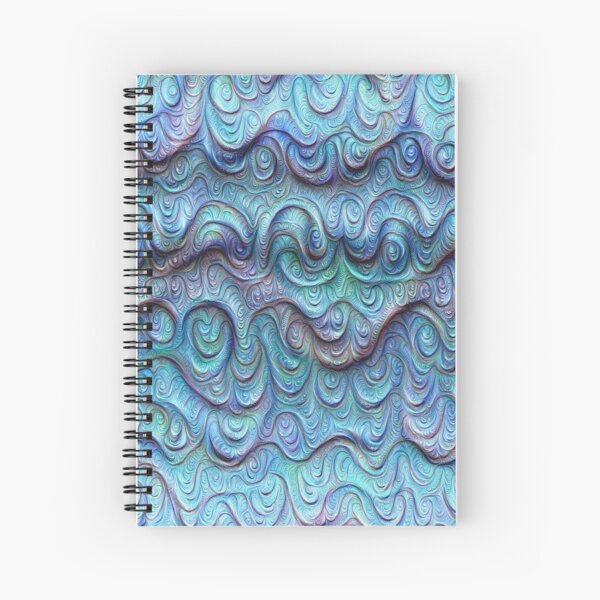 Frozen sea liquid lines and waves #DeepDream Spiral Notebook
