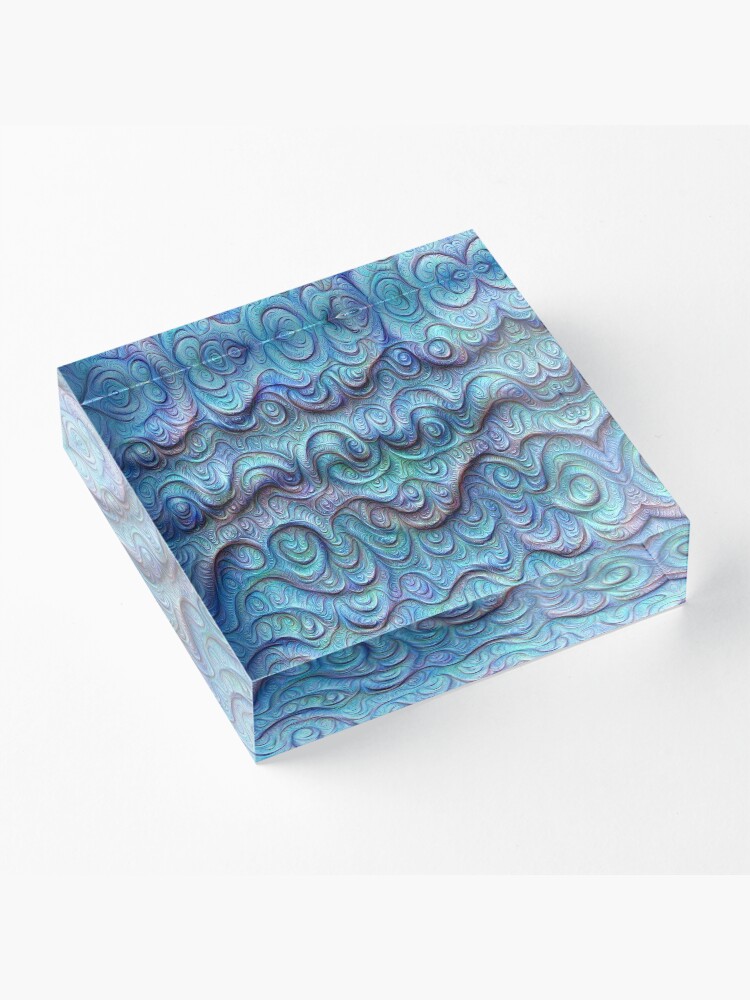 Alternate view of Frozen sea liquid lines and waves #DeepDream Acrylic Block