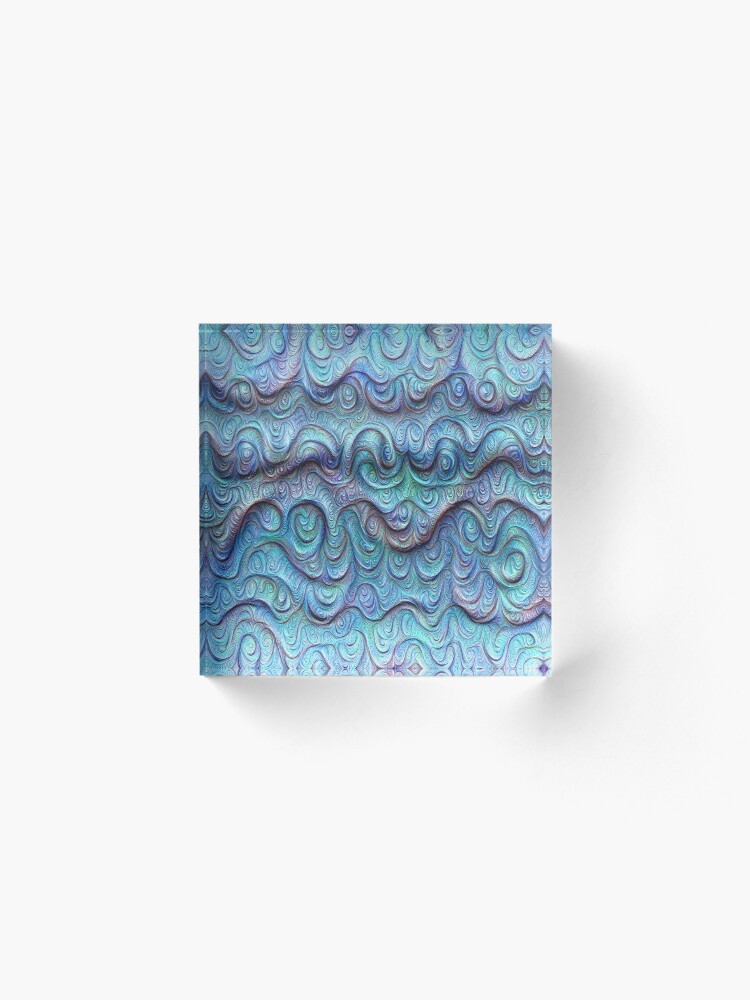Alternate view of Frozen sea liquid lines and waves #DeepDream Acrylic Block