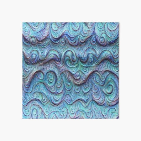 Frozen sea liquid lines and waves #DeepDream Art Board Print