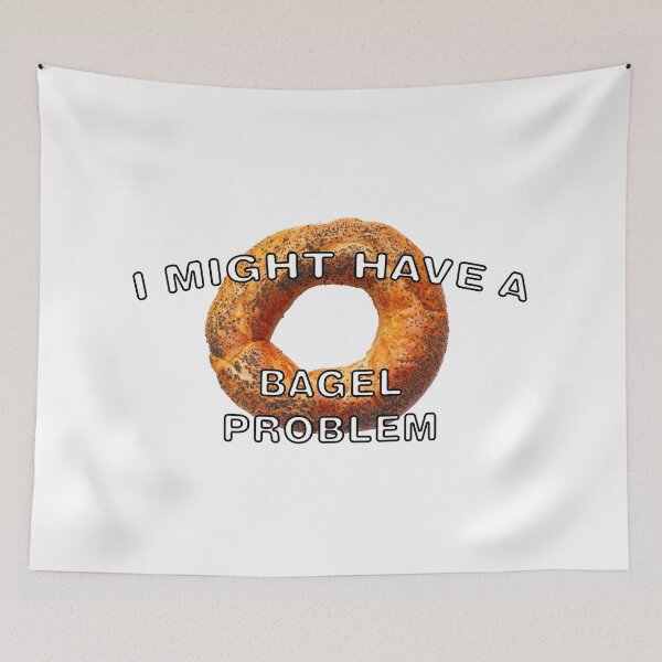 Item preview, Bagels Lover Gift - I Might Have a Bagel Problem - Bagel Day Throw Pillow designed and sold by nadiammk.