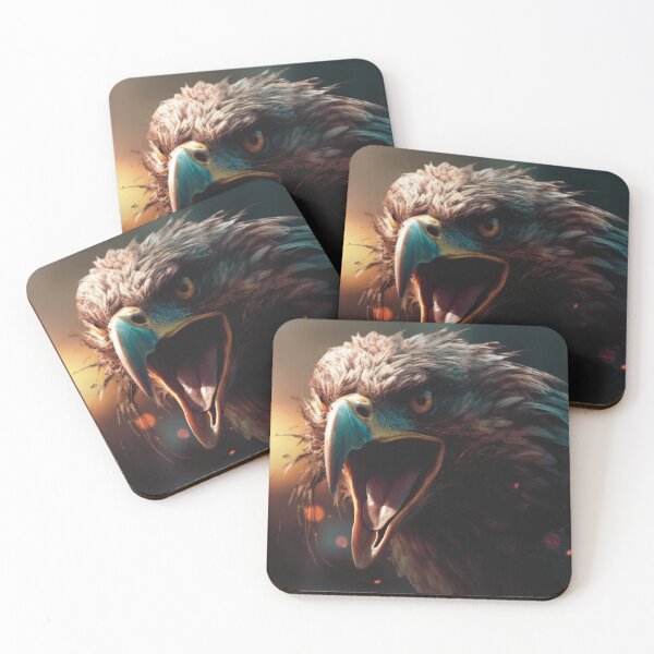 Item preview, Angry looking eagle with wide open beak designed and sold by MAF_Merch.