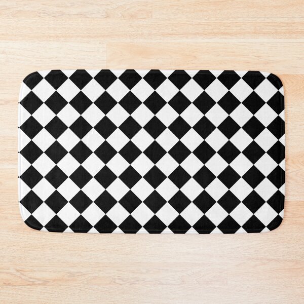 Item preview, Diagonal Black and white square checkered pattern. Chessboard. Checkerboard. Check pattern designed and sold by Opalaeo.