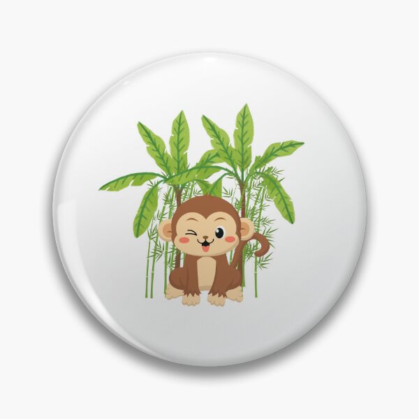 Item preview, Winking Monkey with Banana in the Jungle designed and sold by Anyone For Seconds Designs.