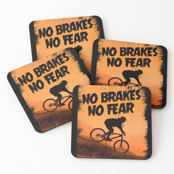 Item preview, No Brakes No Fear Vintage Mountain Bike Downhill Retro Biking MTB Cycling designed and sold by ryboxxdesign.