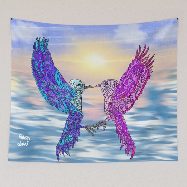 Item preview, Robot birds over the ocean designed and sold by Rohans-Drawings.