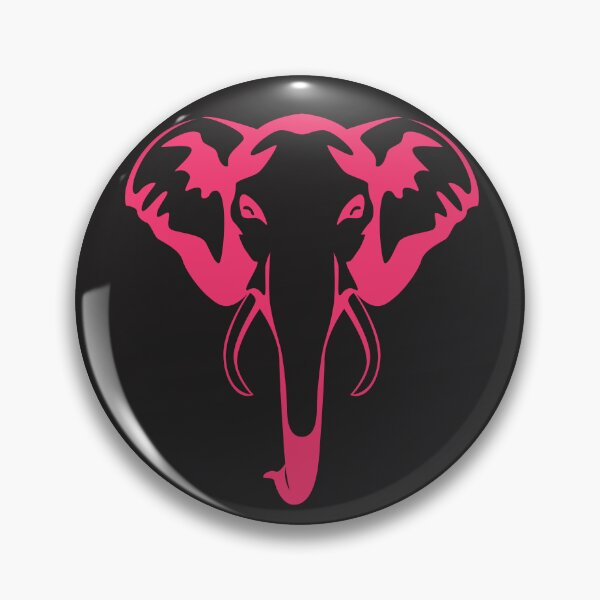 Artikelvorschau, Fuchsia Pink Elephant on Black entworfen und verkauft von KatsCanvas.