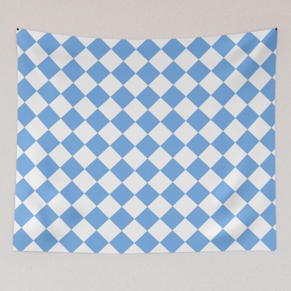 Item preview, Diagonal light blue and white square checkered pattern. Chessboard. Checkerboard. Check pattern designed and sold by Opalaeo.