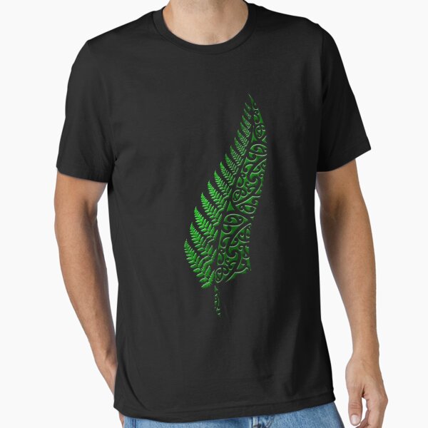 Item preview, New Zealand Kiwi All Blacks Maori Silver Fern Greenstone Pounamu designed and sold by D4mon.