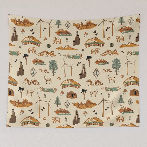 Item preview, Pacific Crest Trail - Retro Pattern designed and sold by KeziahCreates.