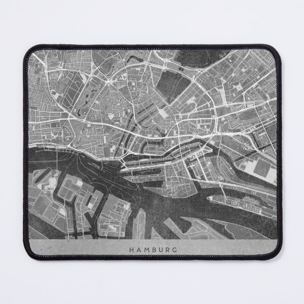Item preview, Map of Hamburg downtown (Germany) in gray vintage style designed and sold by blursbyai.