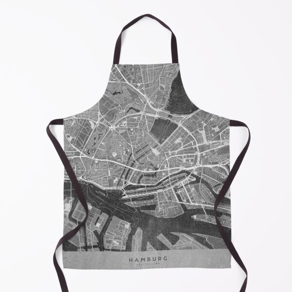 Item preview, Map of Hamburg downtown (Germany) in gray vintage style designed and sold by blursbyai.